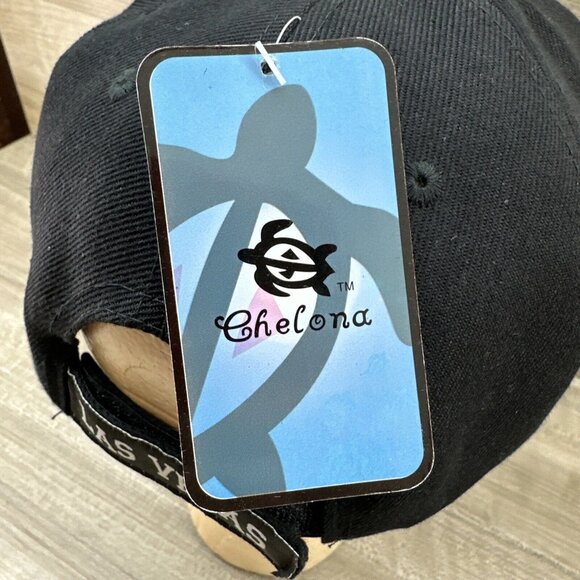 Chelona Mens Strapback Snapback Hat Black Embroidered Las Vegas Logo Baseball - Picture 4 of 9